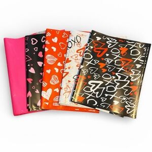 Polymailers 25 10”x13” 5 each design Colorful Red Pink Heart XOXO Poly Mailers